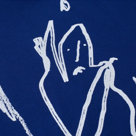 Koszulka POLAR Contrast Doodle Ultramarine/White